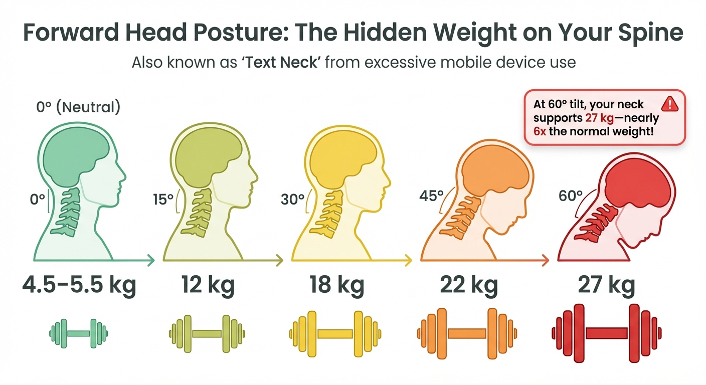 Forward Head Posture Impact on Spine Load by Angle
