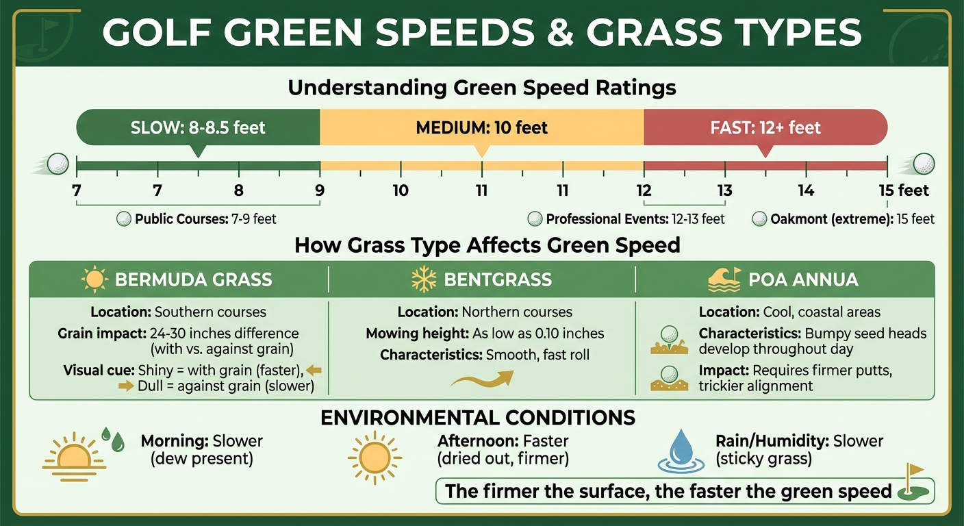 Golf Green Speed Guide: Stimpmeter Ratings and Grass Types