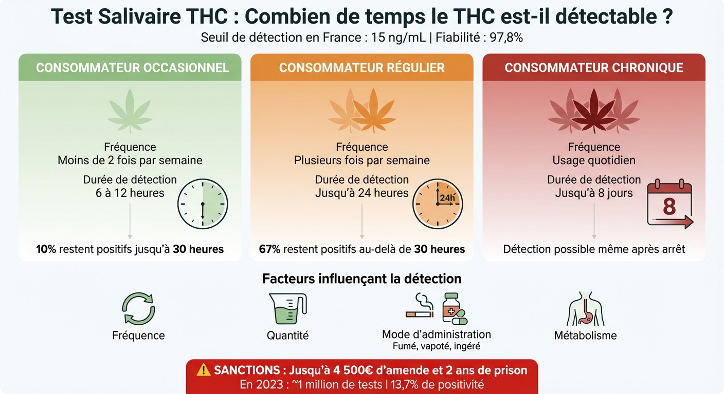 Durée de détection du THC selon le profil de consommation