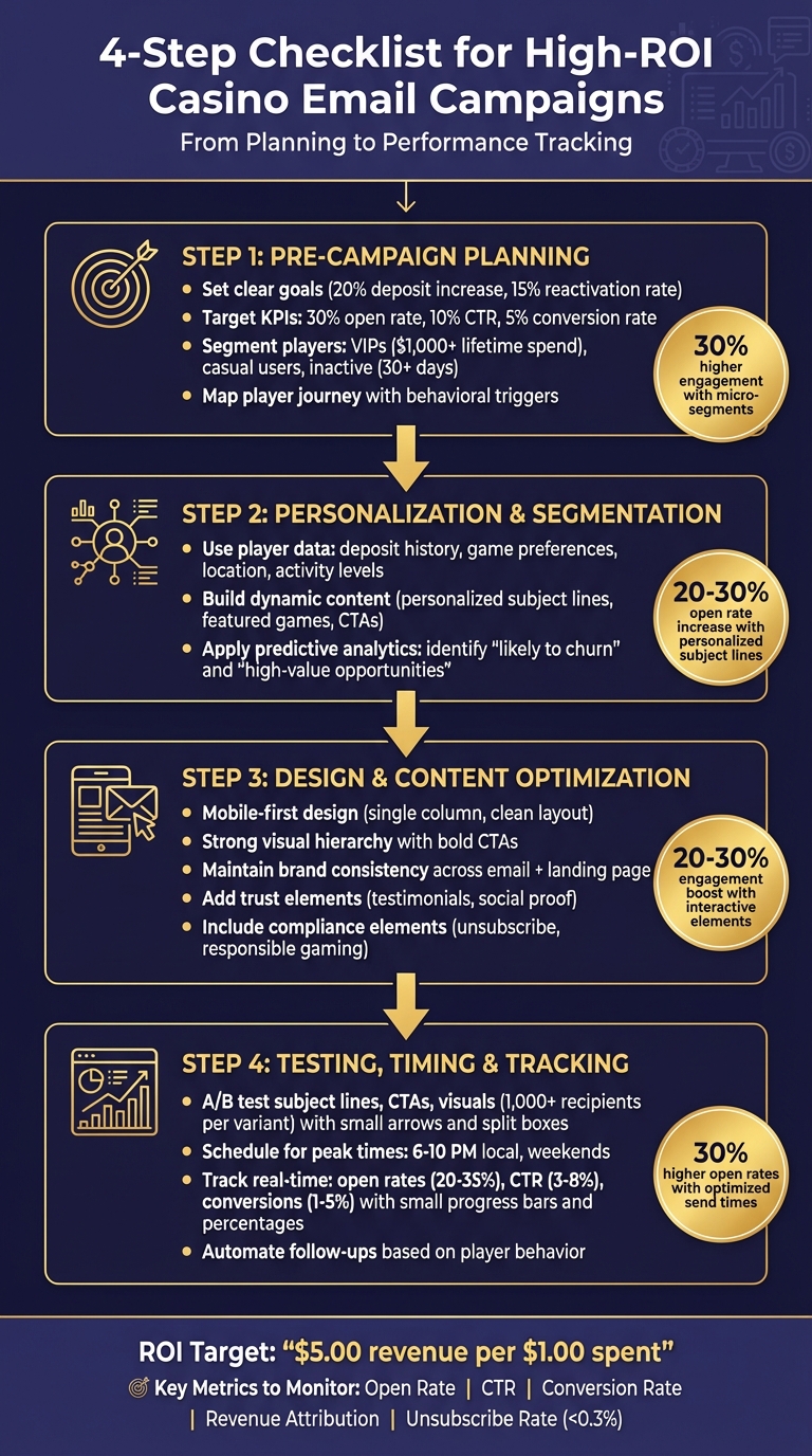 Checklist For Effective Casino Email Campaigns 1 Casino Email Campaign Checklist: 4-Step Process for High-ROI Campaigns