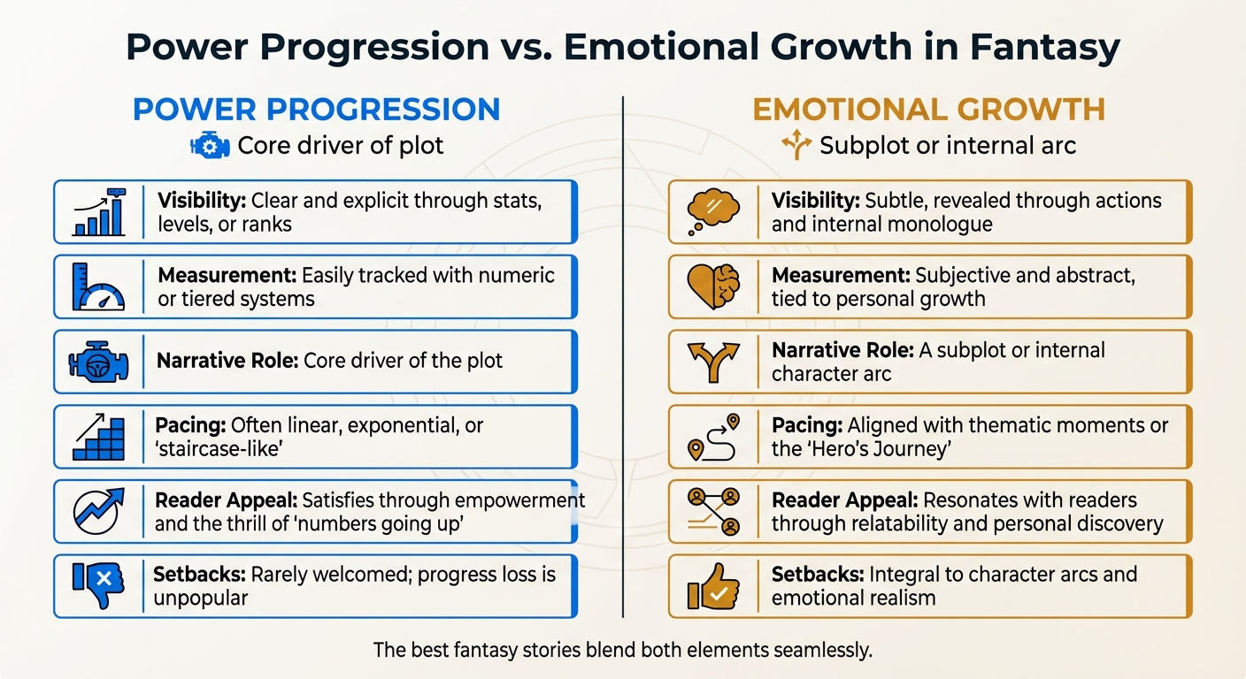 Power Progression vs Emotional Growth in Fantasy: Key Differences