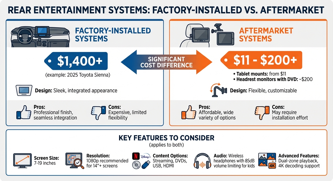 Factory vs Aftermarket Rear Entertainment Systems: Price and Features Comparison