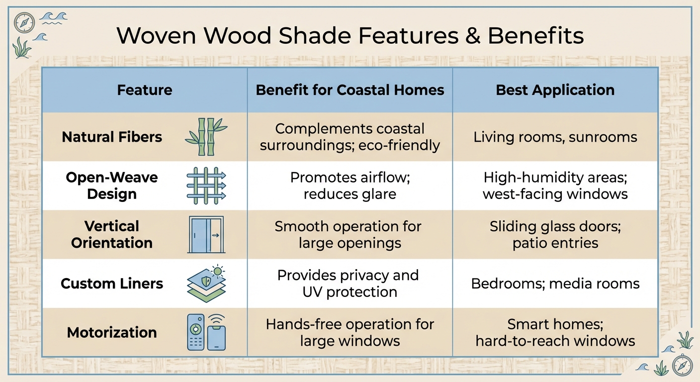 Woven Wood Shade Features and Benefits for Coastal Homes