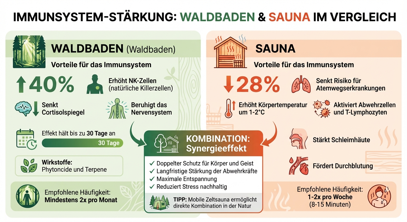 Sauna und Waldbaden: Immunsystem-Vorteile im Vergleich