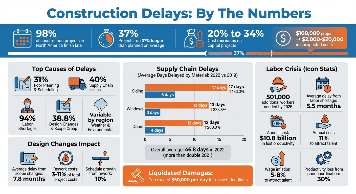 Construction Delay Statistics: Causes, Costs, and Impact on Project Timelines