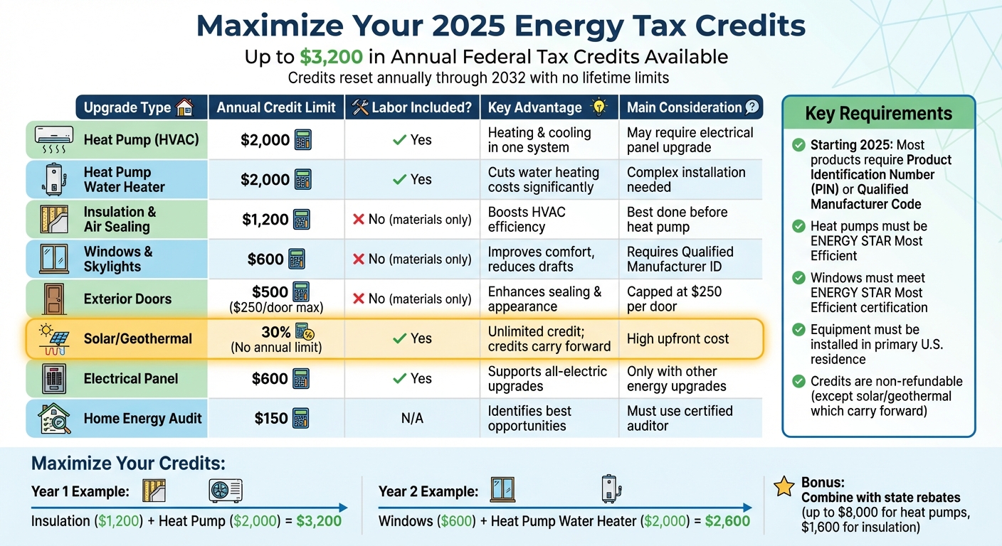 2025 Federal Energy Tax Credits Comparison Guide for Home Upgrades