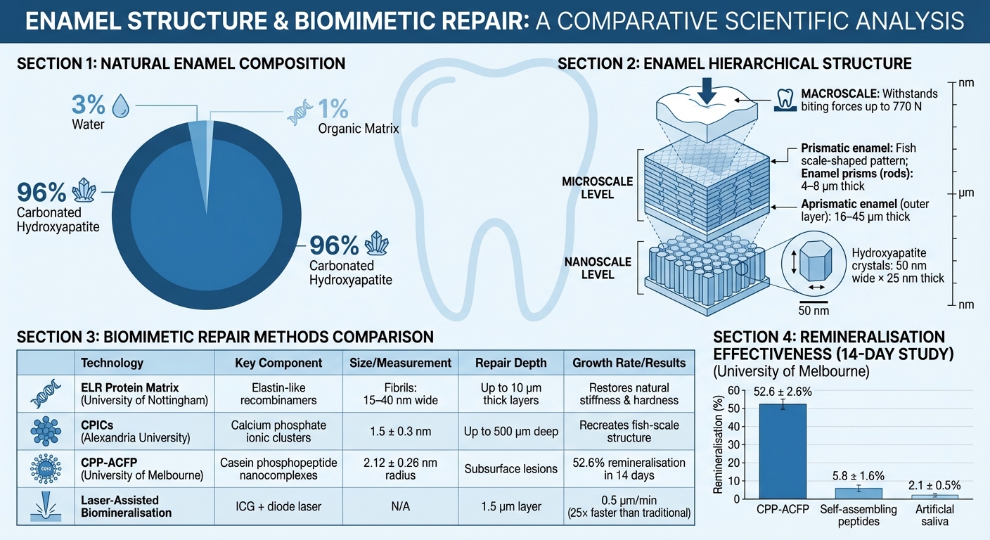 Enamel Structure and Biomimetic Repair Technologies Comparison