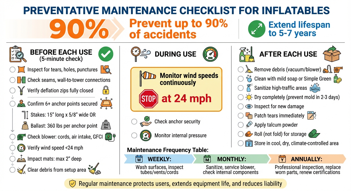 Inflatable Maintenance Schedule: Before, During, and After Use Checklist