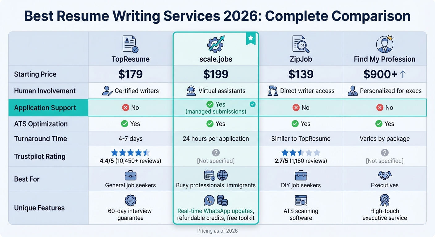 Resume Writing Services Comparison 2026: Features, Pricing & Best Use Cases