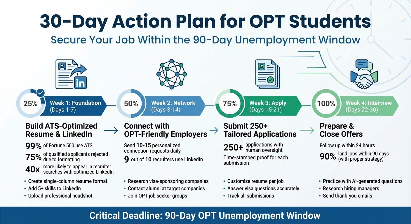 30-Day OPT Job Search Action Plan for International Students