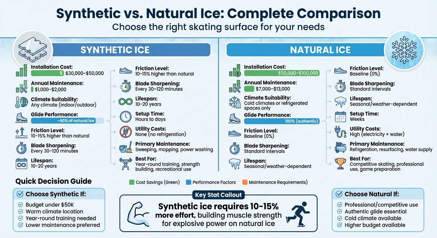 Synthetic vs Natural Ice Skating Rink Comparison: Costs, Performance and Maintenance