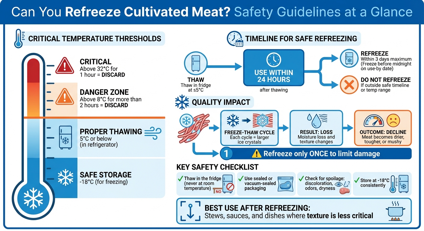 Safe Refreezing Guidelines for Cultivated Meat: Temperature and Timeline Requirements