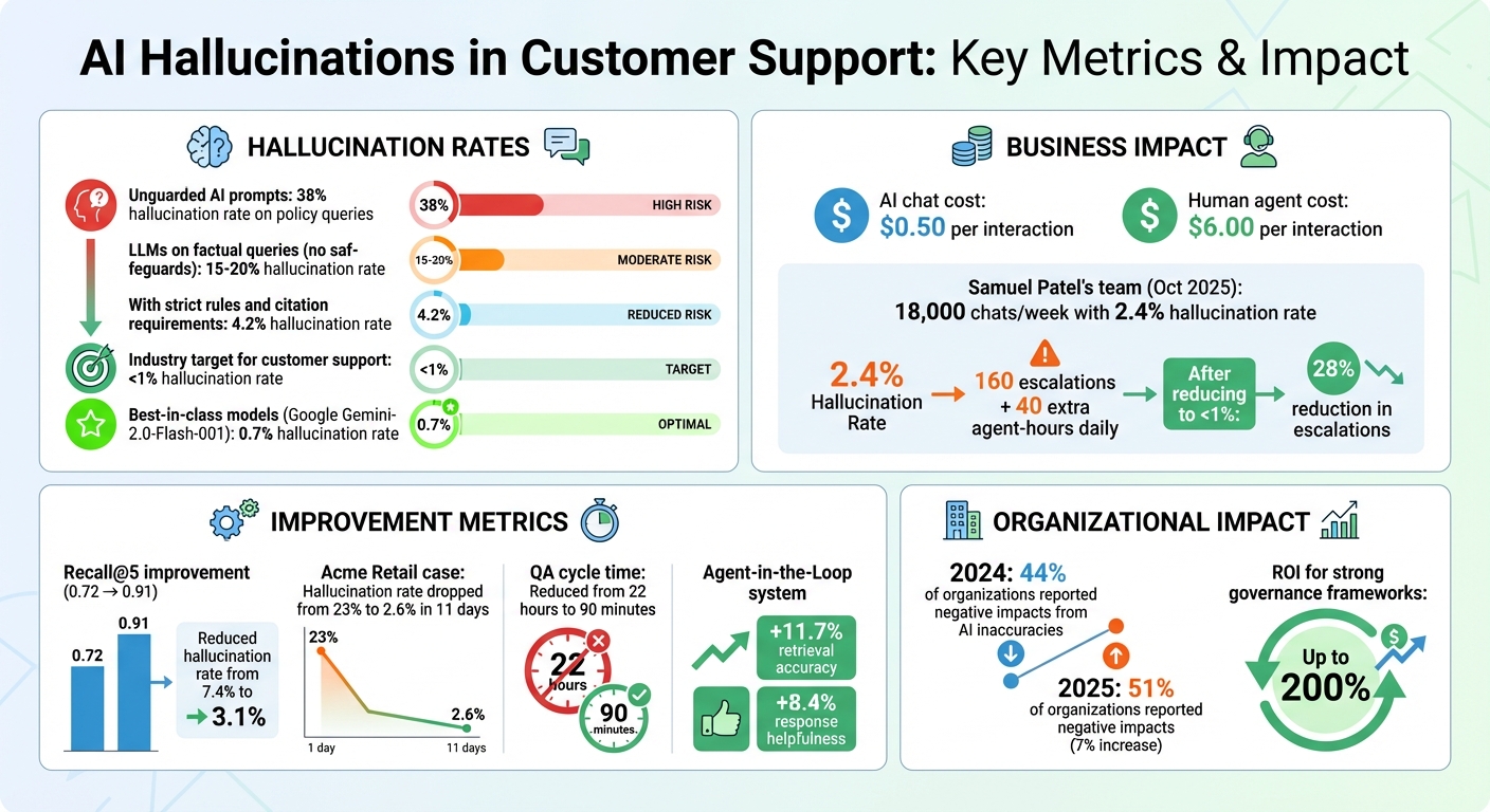 AI Hallucination Rates and Impact Metrics in Customer Support