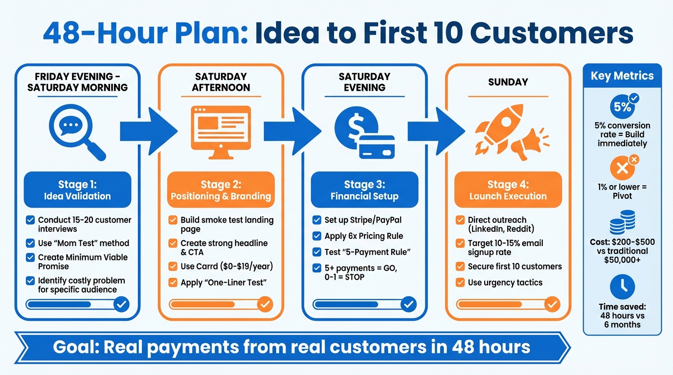 48-Hour Business Launch Timeline: Friday to Sunday Action Plan