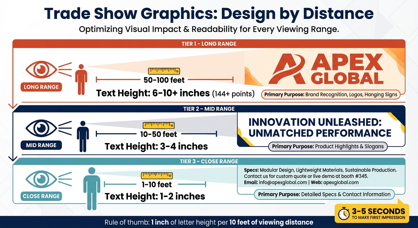 Trade Show Graphics Viewing Distance Guide: Text Size and Purpose by Distance
