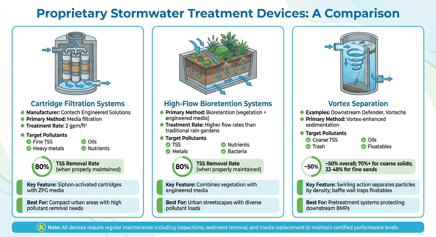 Comparison of Proprietary Stormwater Treatment Devices: StormFilter, Filterra, and Hydrodynamic Separators