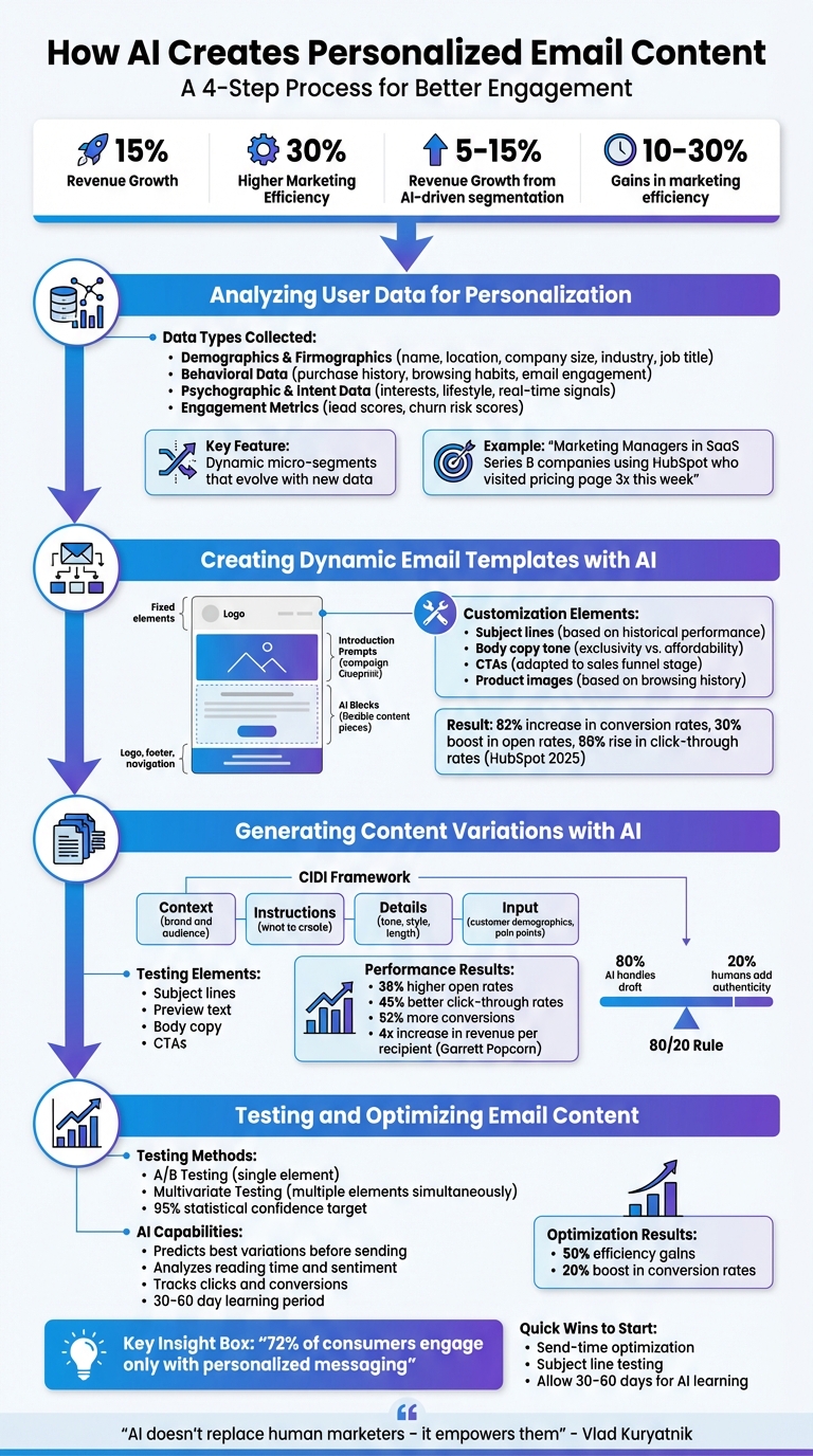 4-Step AI Email Personalization Process: From Data Analysis to Optimization