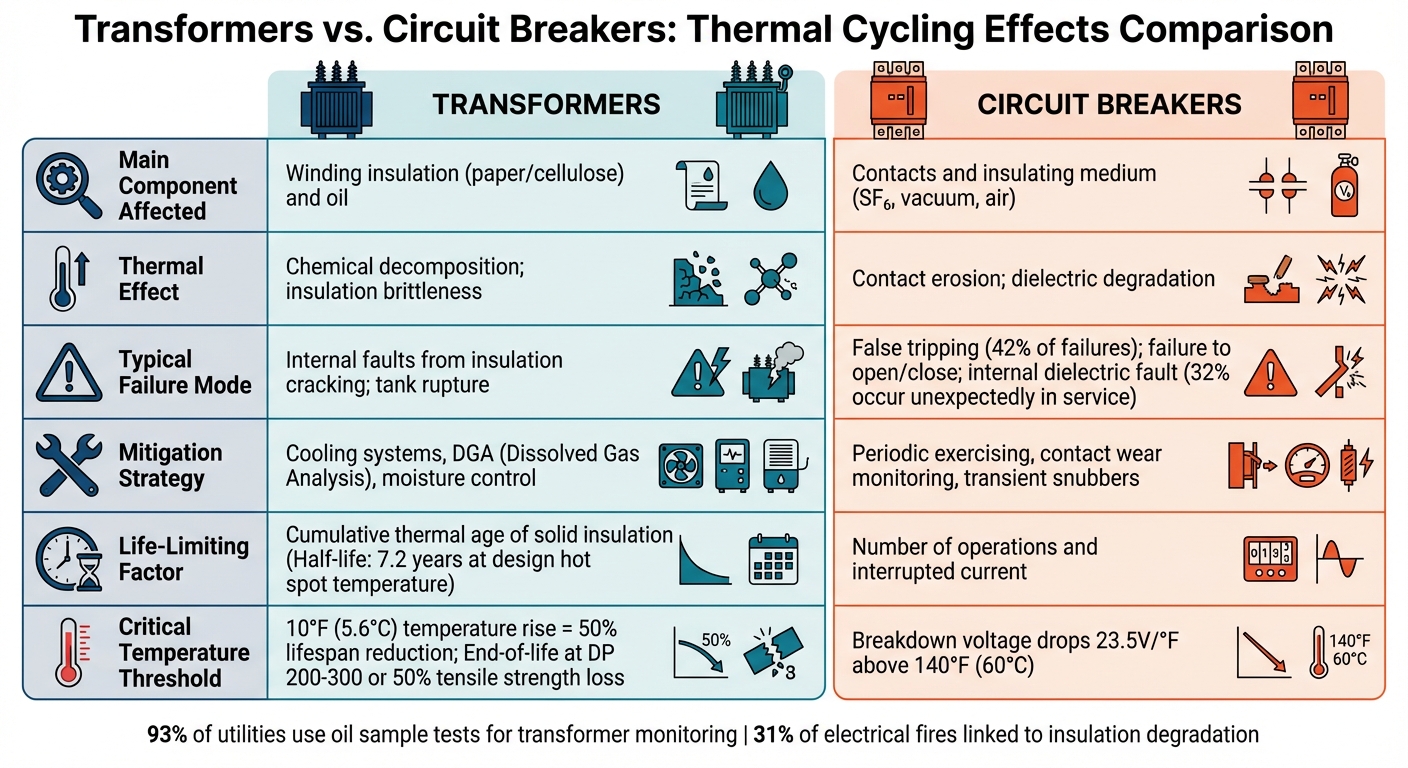 Transformers vs Circuit Breakers: Thermal Cycling Effects Comparison