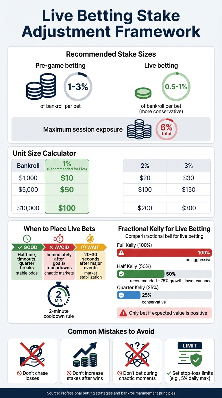 Live Betting Stake Adjustment Framework: Bankroll Percentages and Risk Management