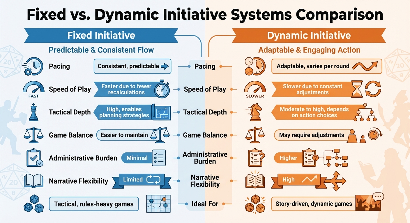Fixed vs Dynamic Initiative Systems Comparison for Tabletop RPGs