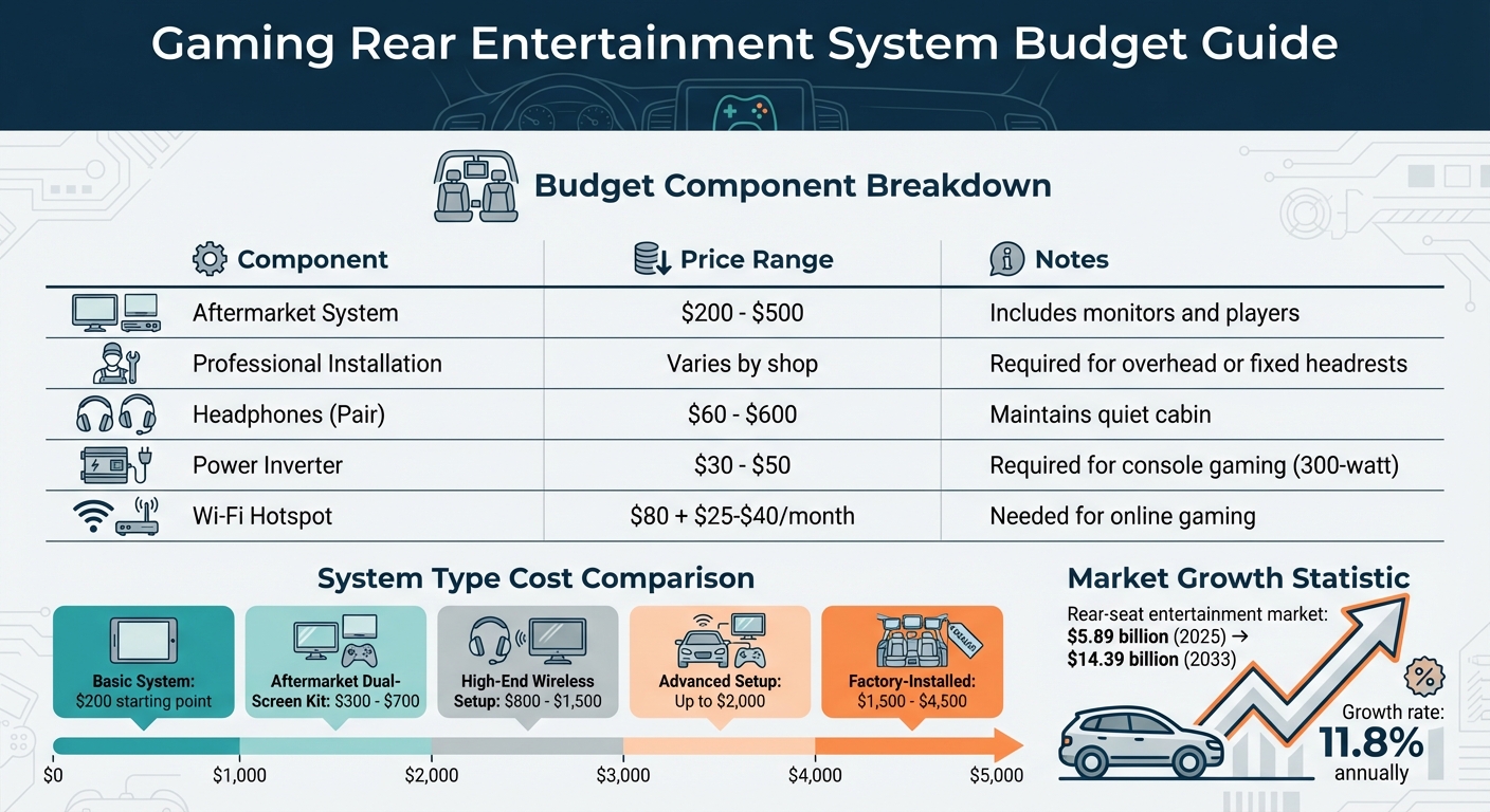 Gaming Rear Entertainment System Budget Breakdown and Cost Comparison