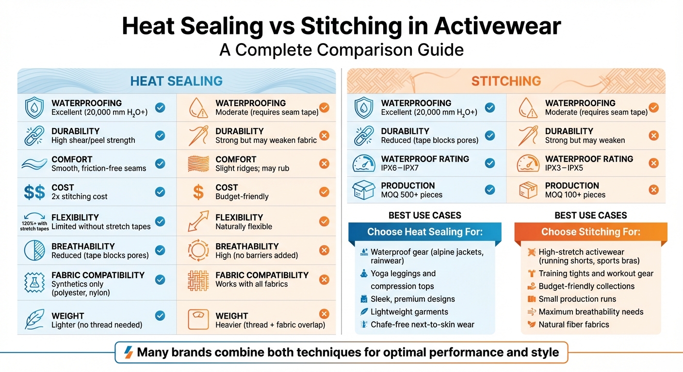 Heat Sealing vs Stitching in Activewear: Complete Comparison Guide