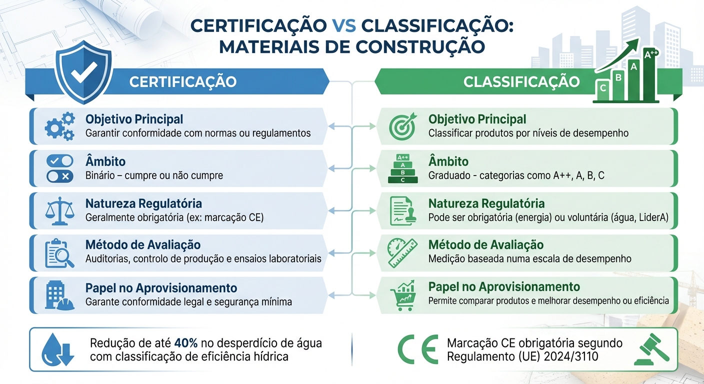 Certificação vs Classificação de Materiais de Construção: Principais Diferenças