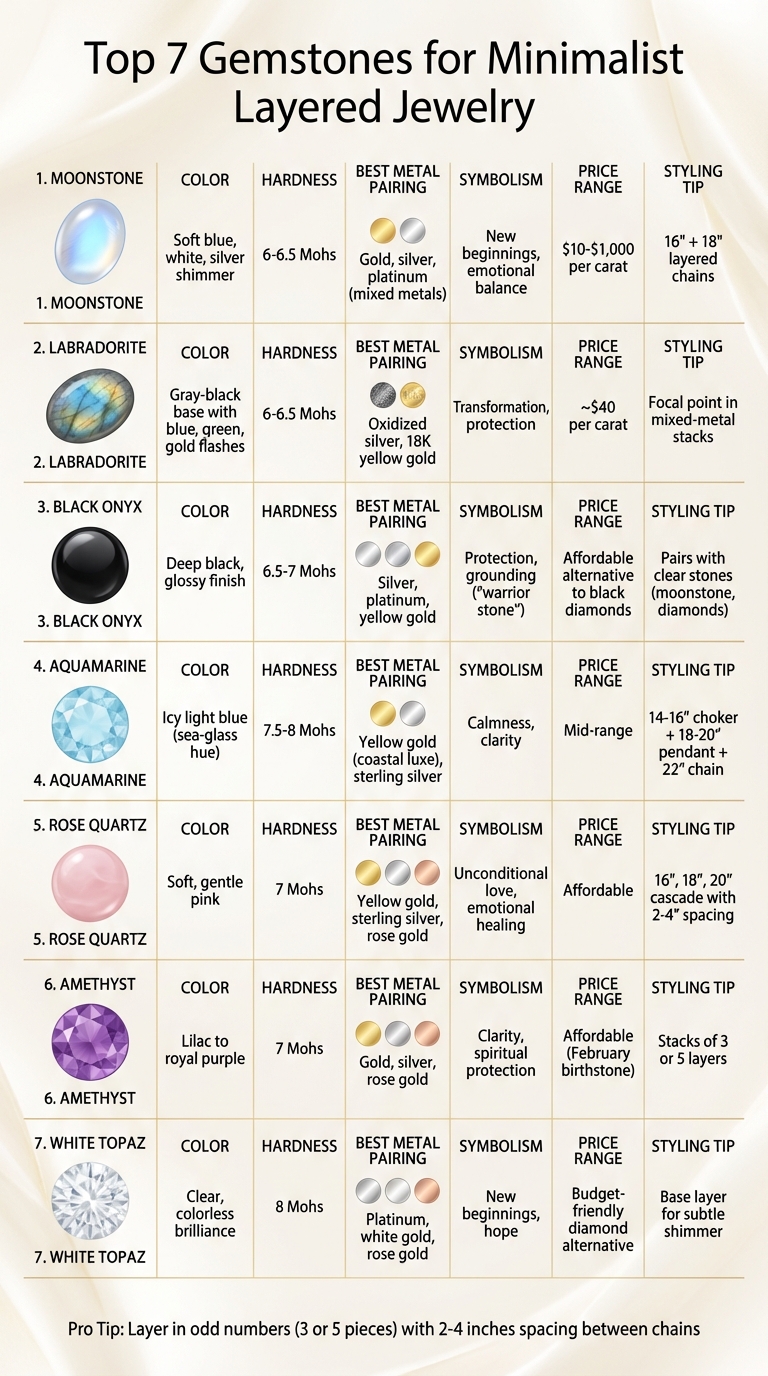 7 Best Gemstones for Minimalist Layered Jewelry: Properties and Styling Guide