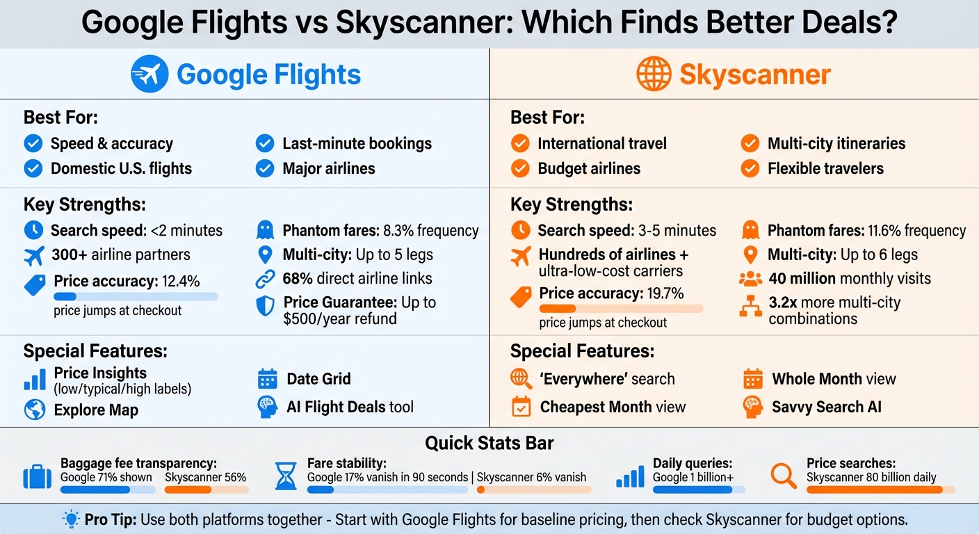 Google Flights vs Skyscanner: Feature Comparison and Performance Metrics