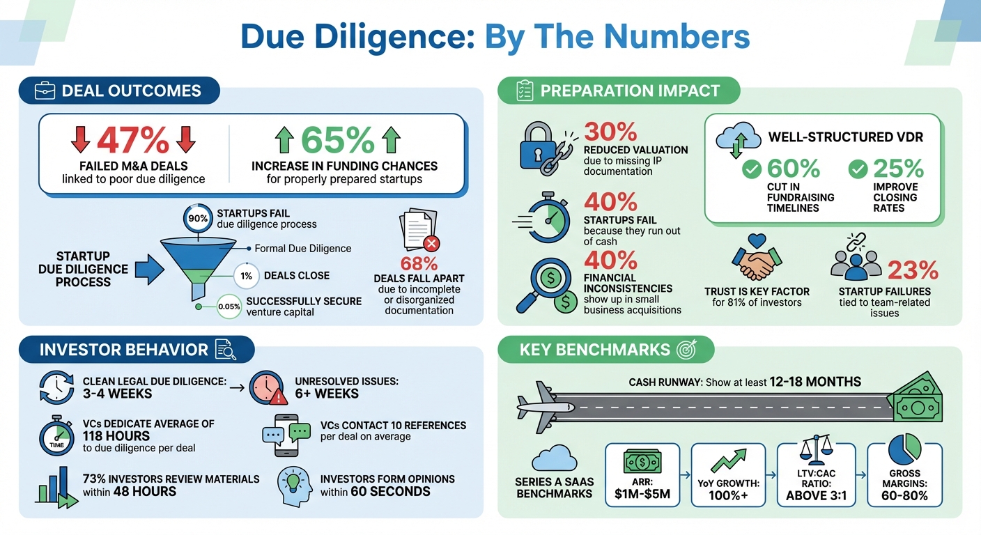 Due Diligence Preparation Statistics and Success Metrics for Startups