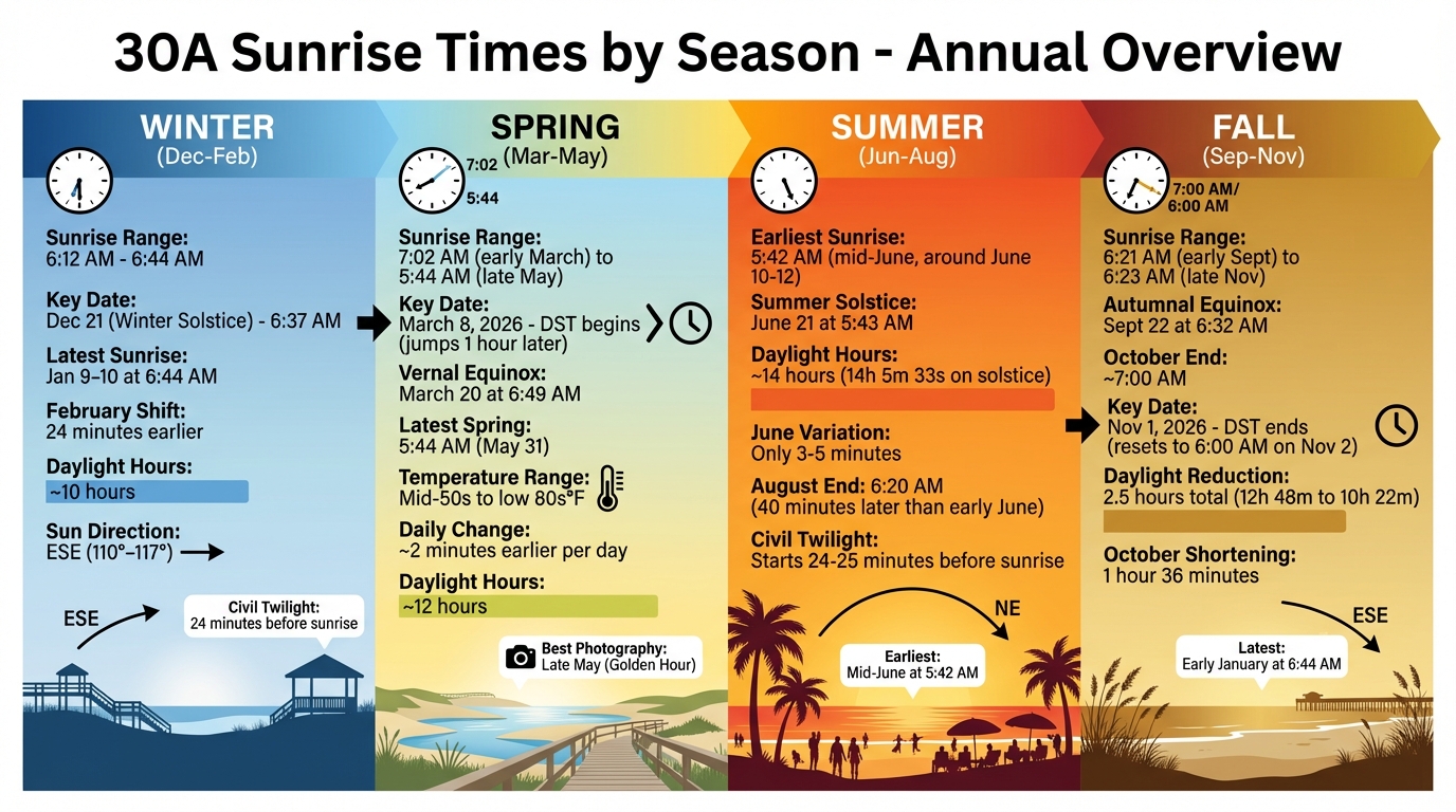 30A Sunrise Times by Season: Complete Year-Round Guide