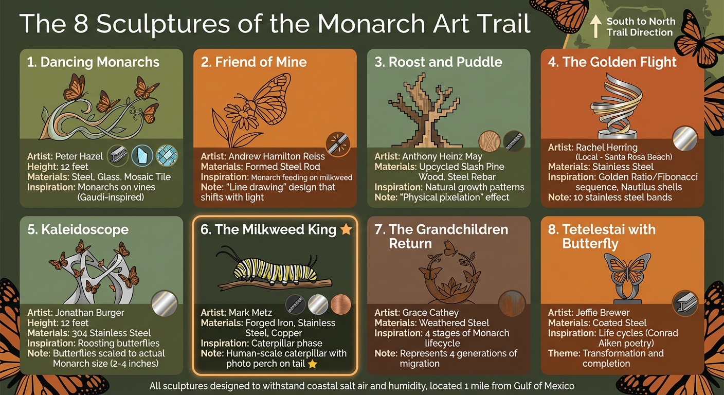 8 Sculptures of the Monarch Art Trail: Artists, Materials & Inspirations