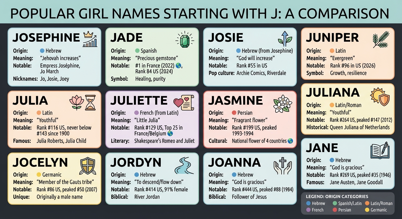 12 Popular Girl Names Starting with J: Origins, Meanings and Cultural Significance