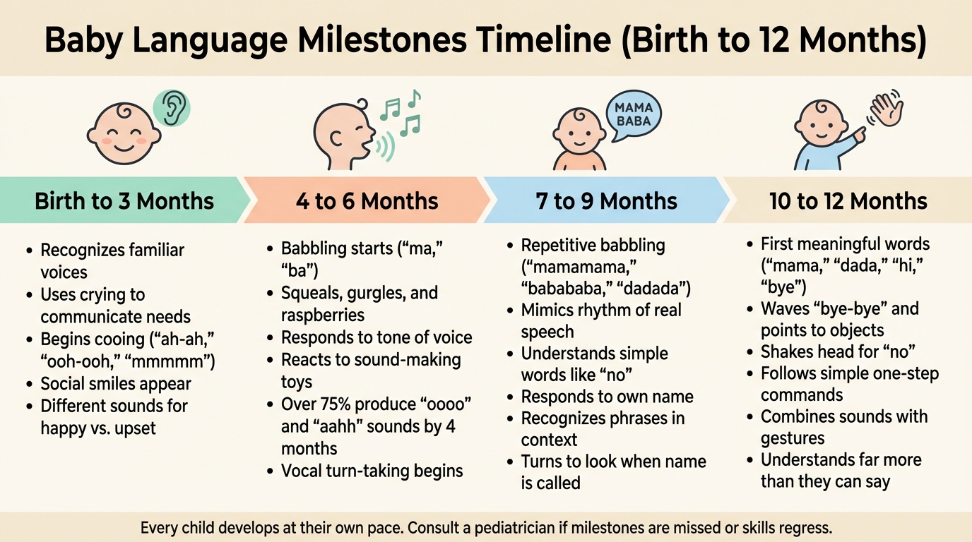 Baby Language Development Milestones from Birth to 12 Months