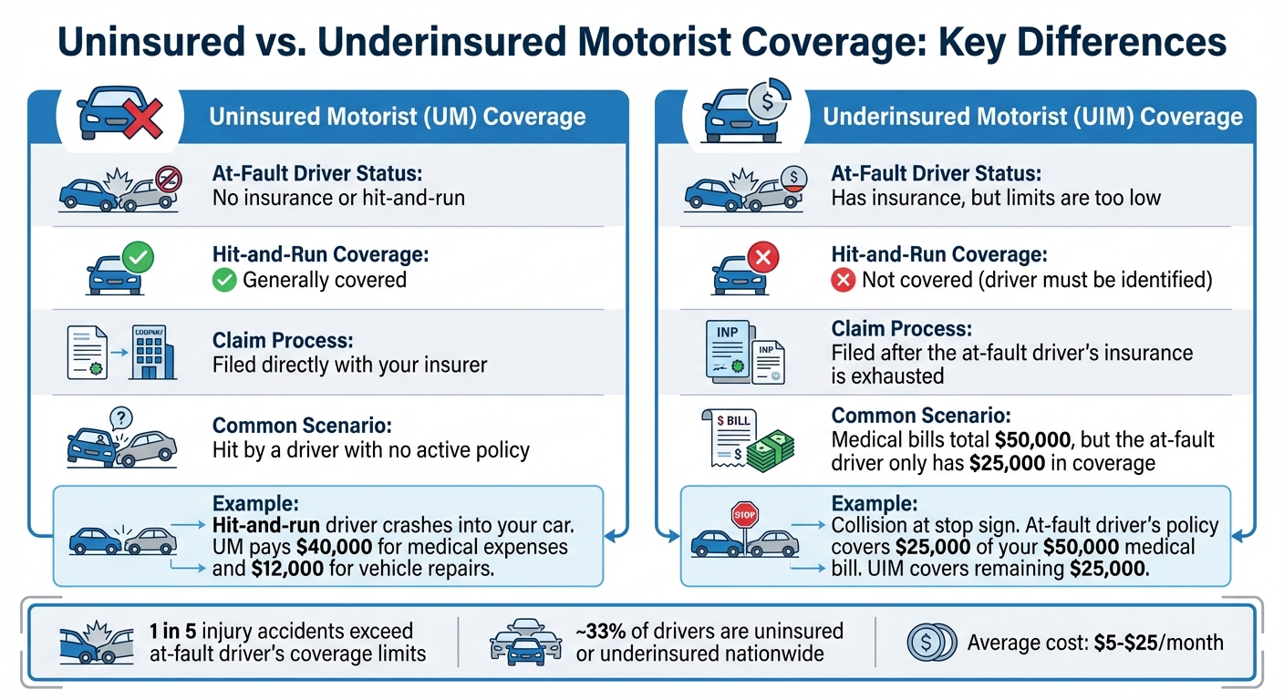 Uninsured vs Underinsured Motorist Coverage Comparison Chart
