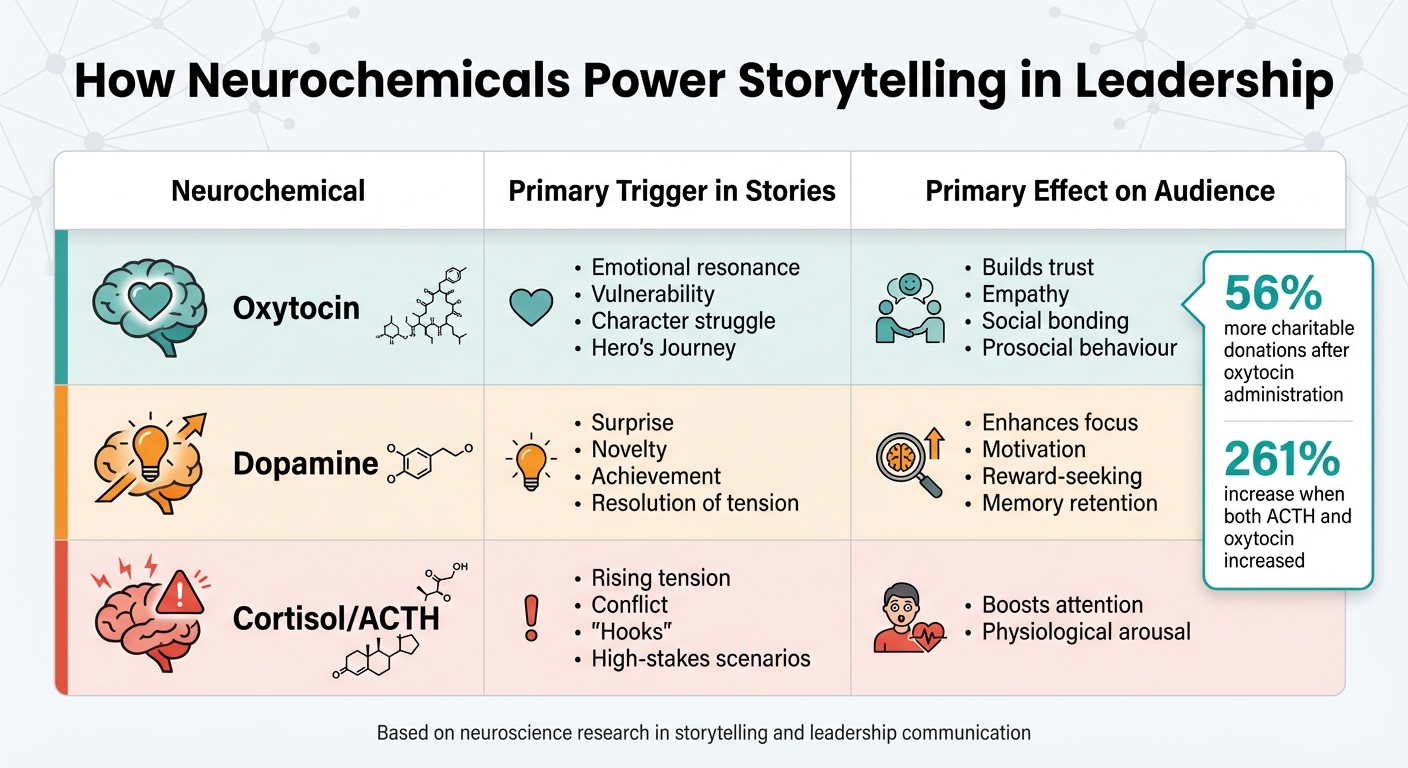 Neurochemicals in Storytelling: Oxytocin vs Dopamine Effects on Leadership Communication