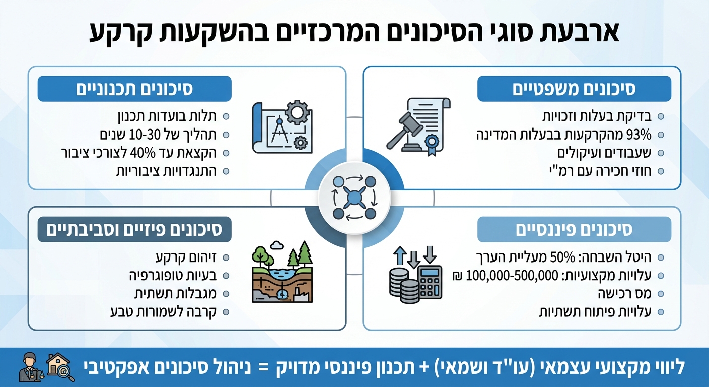 ארבעת סוגי הסיכונים המרכזיים בהשקעות קרקע לפני שינוי ייעוד