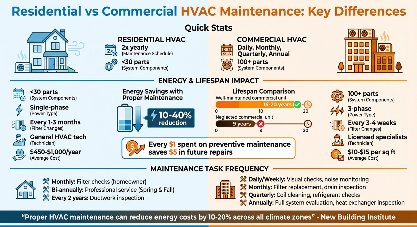 Residential vs Commercial HVAC Maintenance Requirements Comparison