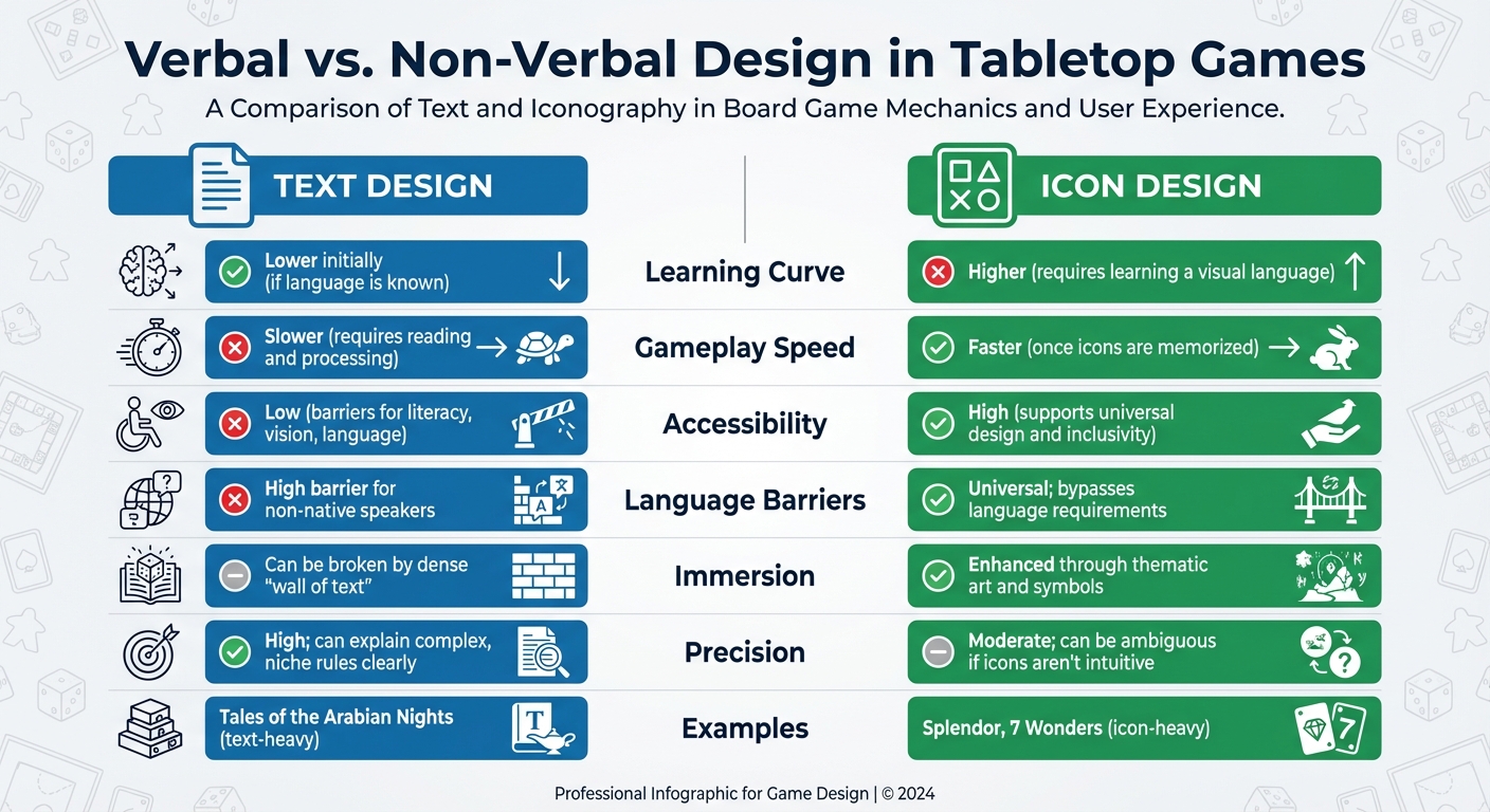 Verbal vs Non-Verbal Design in Tabletop Games Comparison