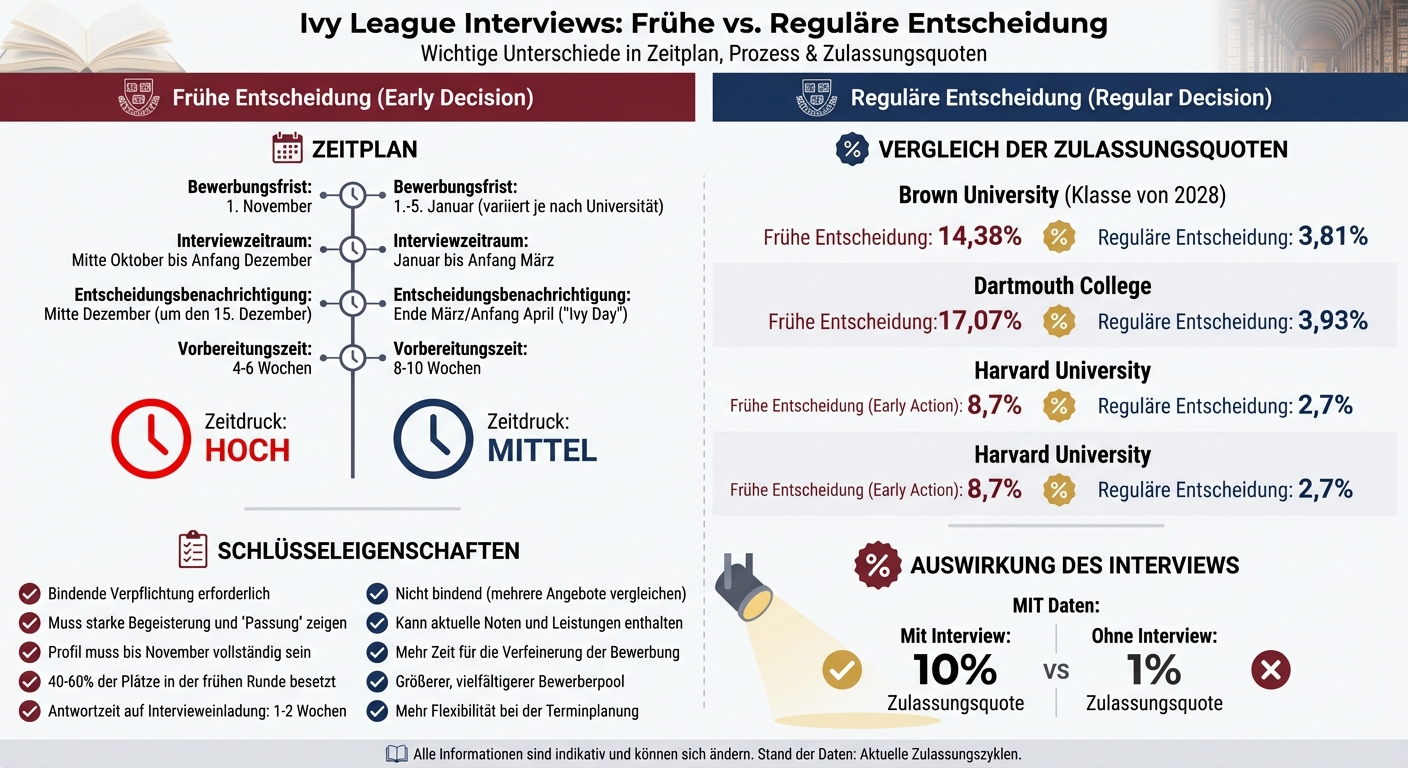 Early Decision vs Regular Decision Interview Timeline Comparison for Ivy League