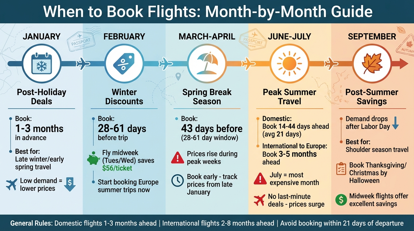 Best Times to Book Flights: Month-by-Month Booking Guide
