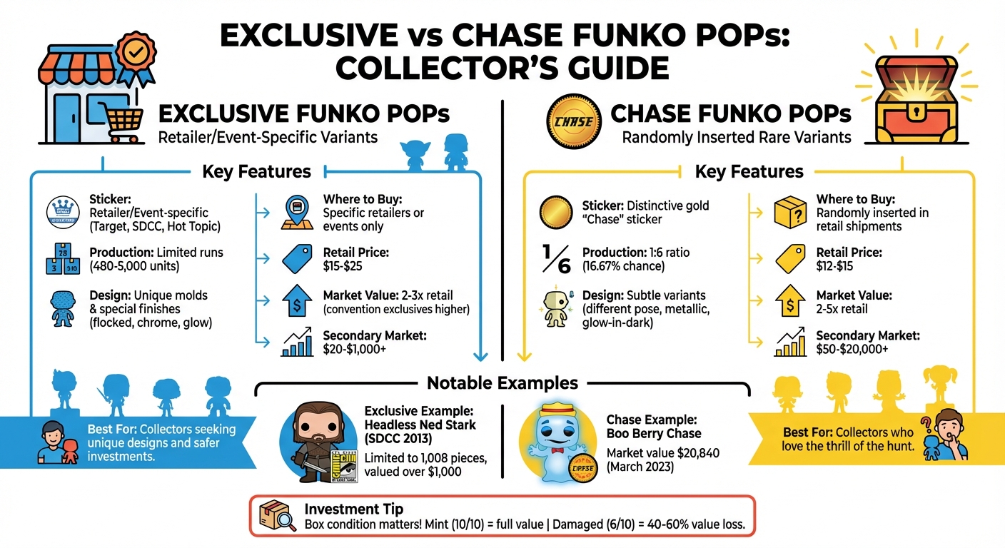 Exclusive vs Chase Funko POPs Comparison Chart