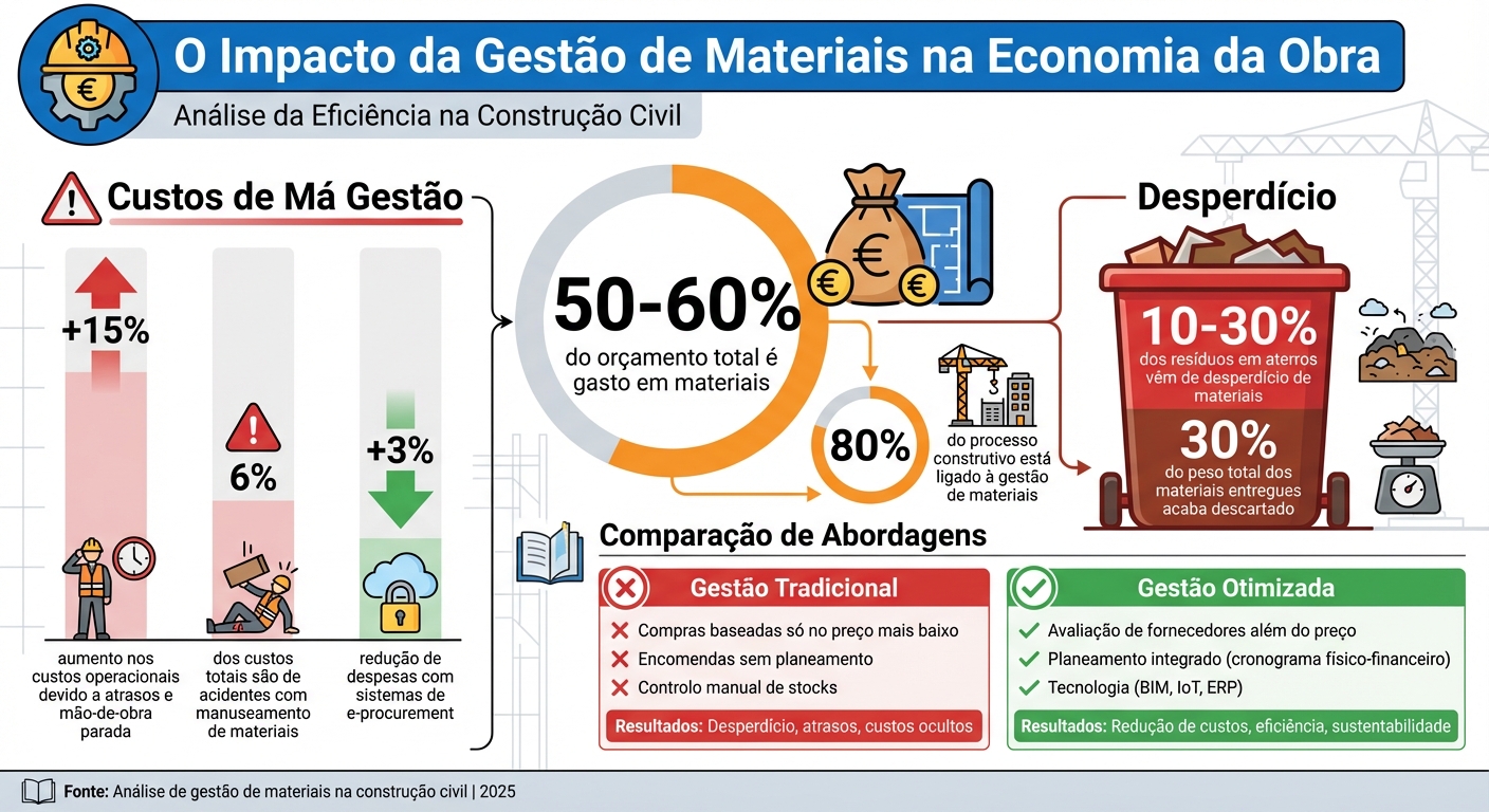 Impacto dos Materiais de Construção no Orçamento e Desperdício em Obras
