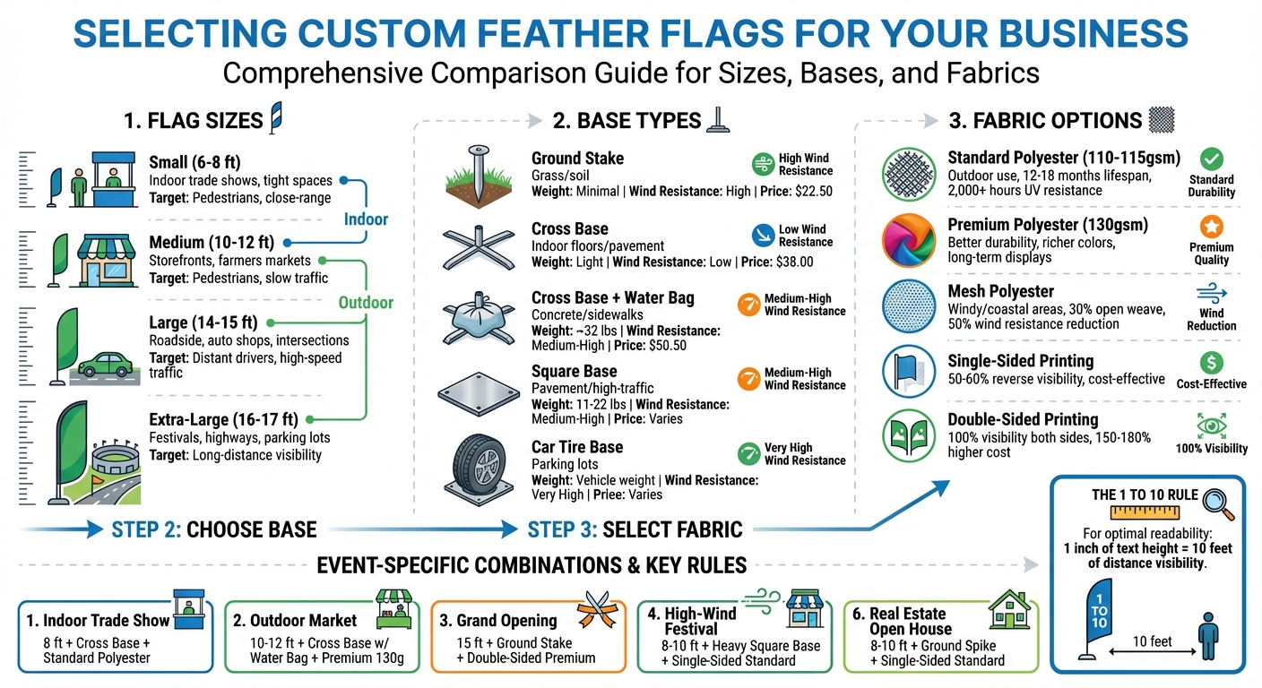 Feather Flag Selection Guide: Size, Base, and Fabric Combinations for Different Events