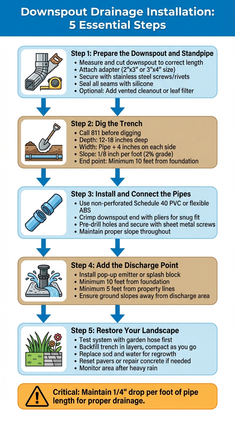 5-Step Downspout Drainage Installation Process Guide
