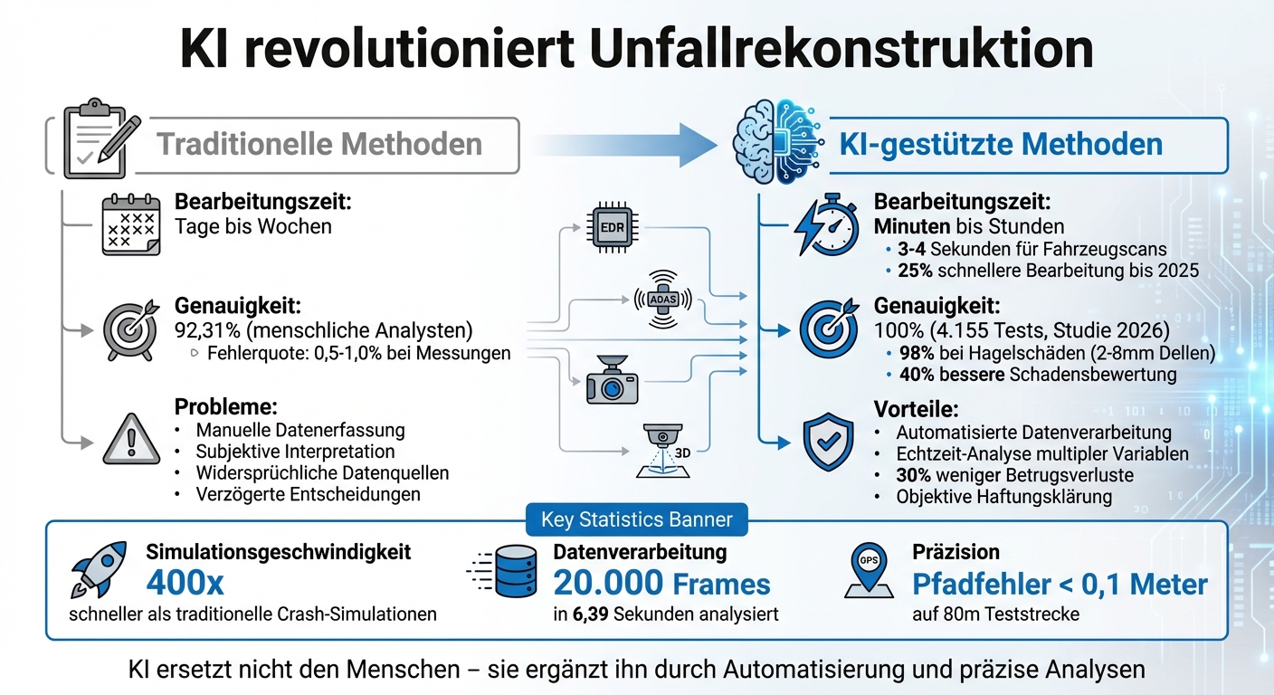 KI vs. traditionelle Unfallrekonstruktion: Geschwindigkeit und Genauigkeit im Vergleich