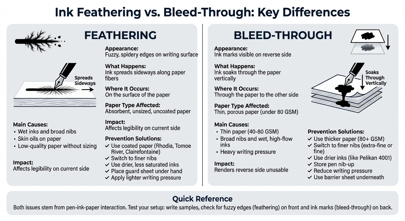 Ink Feathering vs Bleed-Through: Visual Comparison Guide