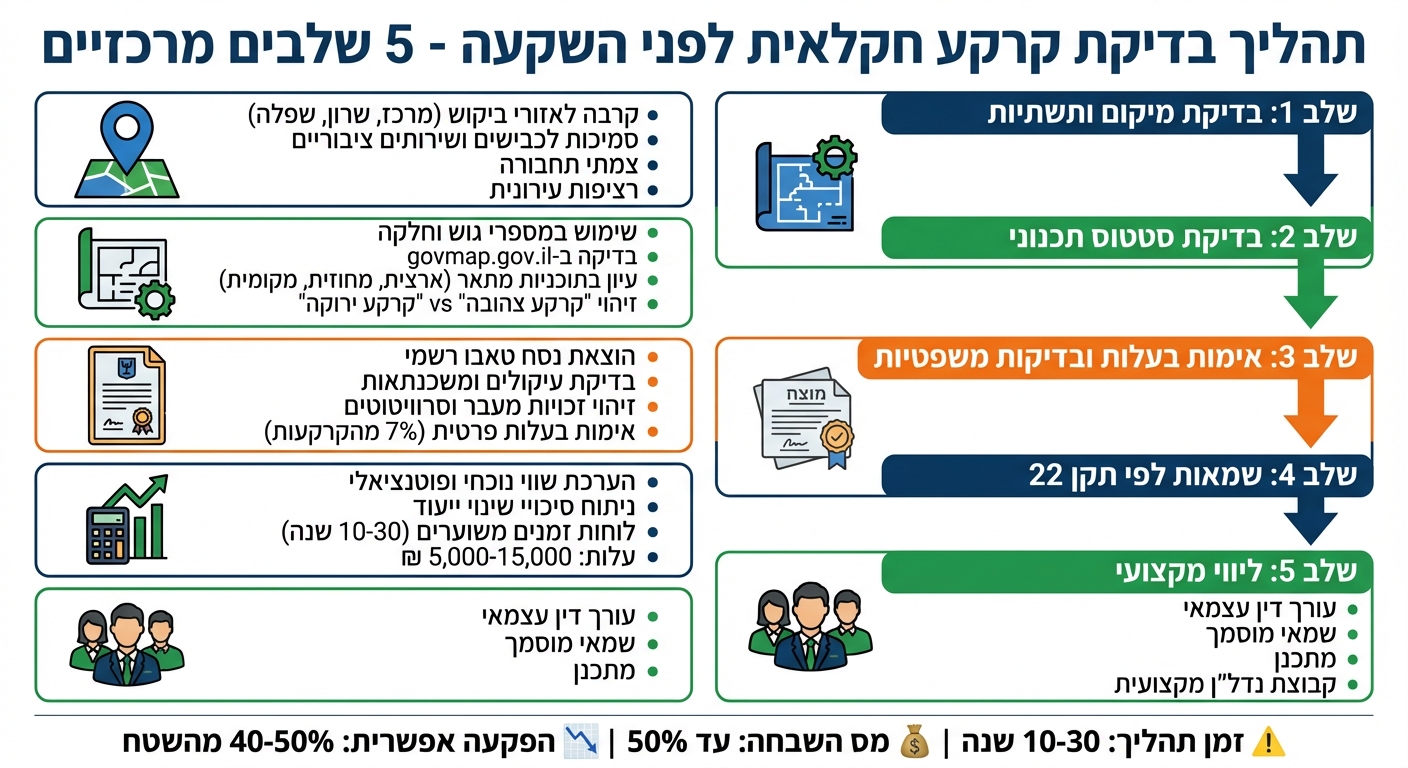 תהליך בדיקת קרקע חקלאית לפני השקעה - 5 שלבים מרכזיים