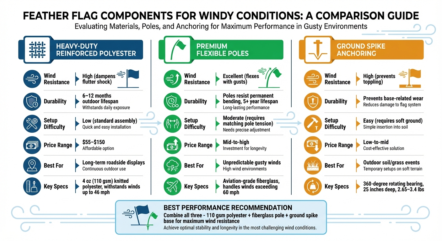 Feather Flag Components Comparison: Wind Resistance and Durability Guide