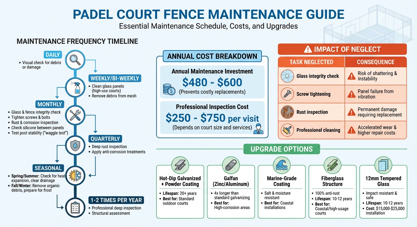 Essential Padel Court Fence Maintenance Schedule and Tasks